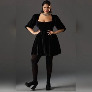 Anthropologie Maeve Sweetheart Velvet Mini Dress 2x